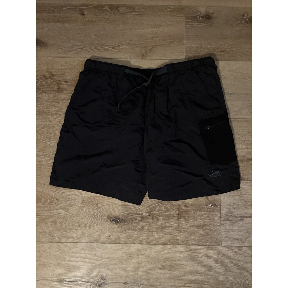 The North Face Mens Black Nylon Outdoor Hiking Shorts Size 2XL w/ Mesh Lining